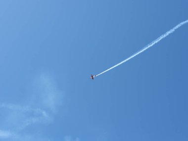 Lenzerheide, İsviçre - 8 Eylül 2018: İsviçre Alplerinde Patrouille Suisse hava gösterisi