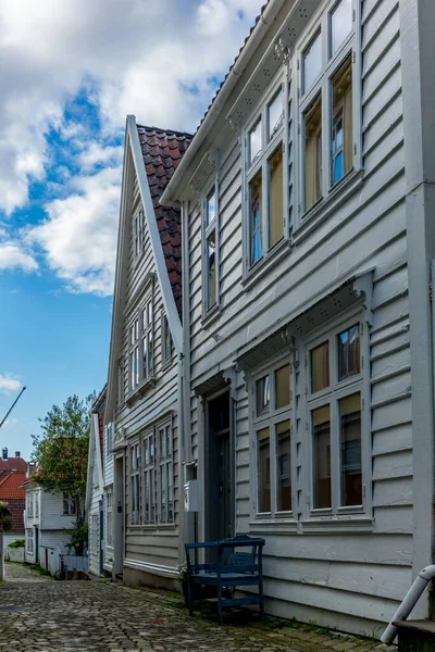 Norveç Bergen Merkezinde Renkli Bir Cadde — Stok fotoğraf