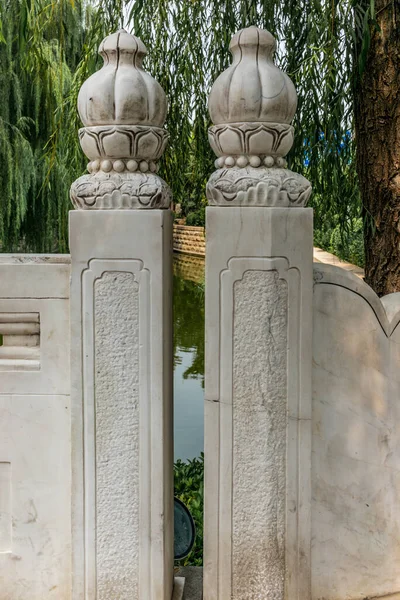 Marmorbrücke Über Kleinen Fluss Traditionellem Beijing Hutong China — Stockfoto