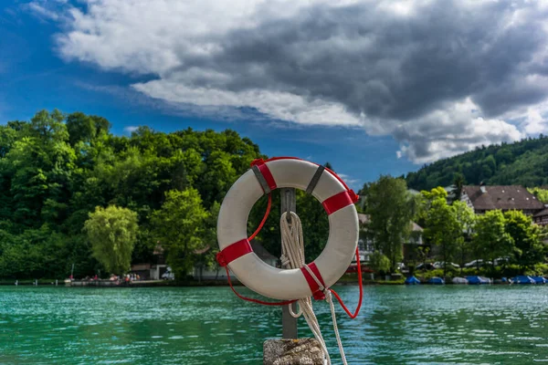 life saving ring on the riverside of the Rhine