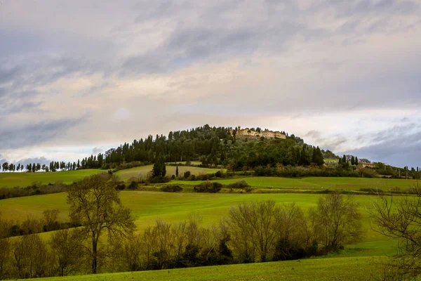 Klassische Hügellandschaft Der Toskanischen Landschaft — Stockfoto