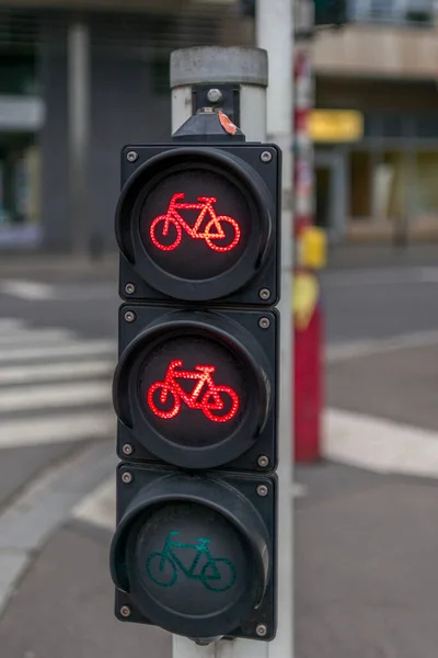 Bike lights at crossing in Luxembourg