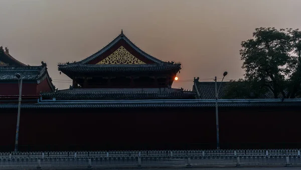 Sonnenaufgang Über Dem Konfuzius Tempel Peking Herbst — Stockfoto