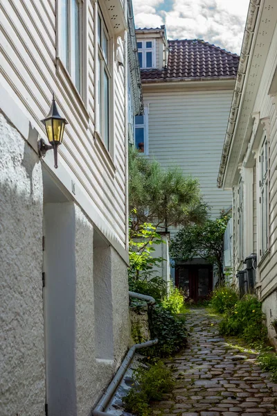 Norveç Bergen Merkezinde Renkli Bir Cadde — Stok fotoğraf