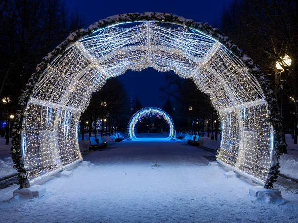 Luzes Coloridas Para Ano Novo Moscou — Fotografia de Stock