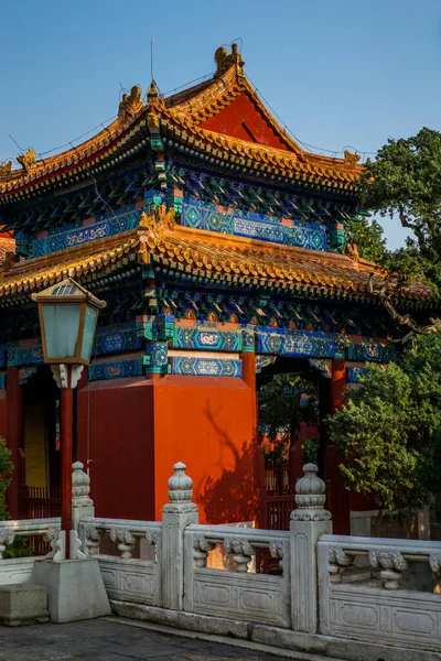 Hofdetails Der Nähe Des Konfuzius Tempels Peking Herbst — Stockfoto