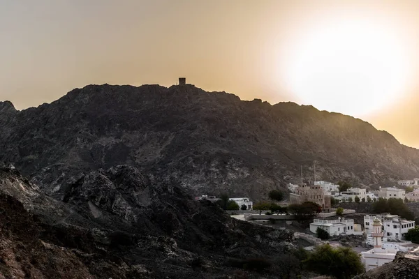 Sonnenaufgang Sommer Über Der Altstadt Von Muscat Oman — Stockfoto