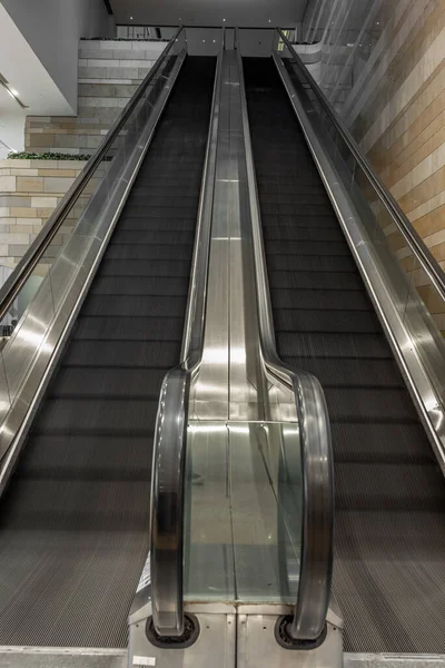 Escaleras Mecánicas Centro Comercial Vacío Hong Kong Con Efecto Desenfoque — Foto de Stock