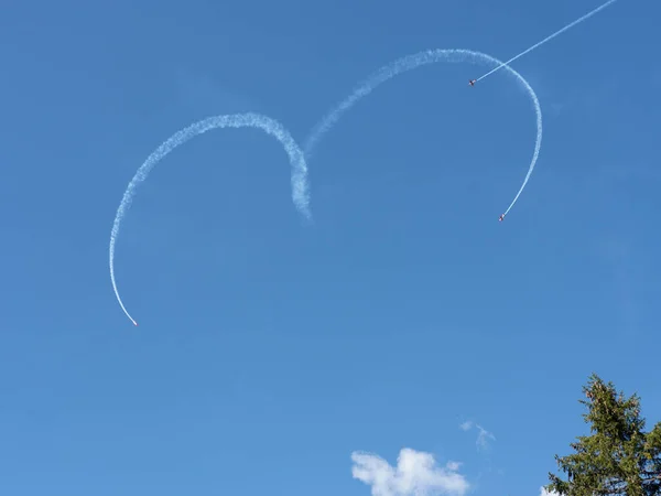 Lenzerheide Suiza Septiembre 2018 Exposición Aérea Del Suisse Patrouille Los — Foto de Stock