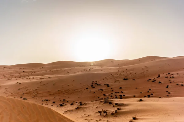 Dune Del Deserto Wahiba Sands Oman Tramonto Durante Tipica Tempesta — Foto Stock