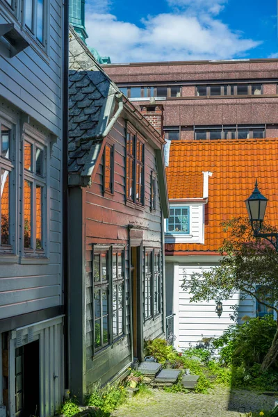 Strada Colorata Nel Centro Bergen Norvegia — Foto Stock