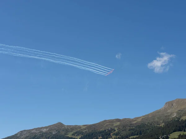 Lenzerheide Suisse Septembre 2018 Salon Patrouille Suisse Sur Les Alpes — Photo