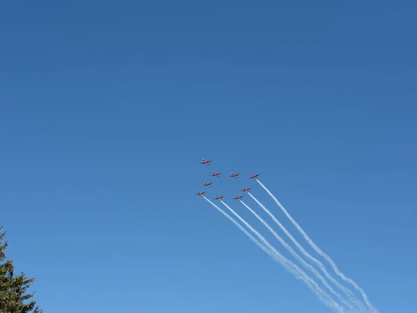 Lenzerheide Suisse Septembre 2018 Salon Patrouille Suisse Sur Les Alpes — Photo