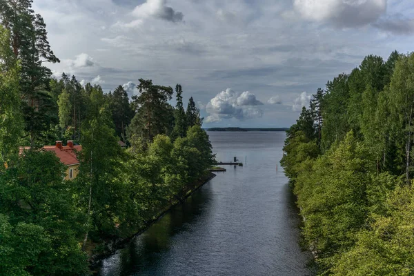 Utsikt Över Den Typiska Finska Byn Oravi Sommaren — Stockfoto