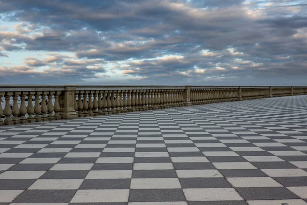 Закат Морской Террасе Ливорно Конце Августа — стоковое фото