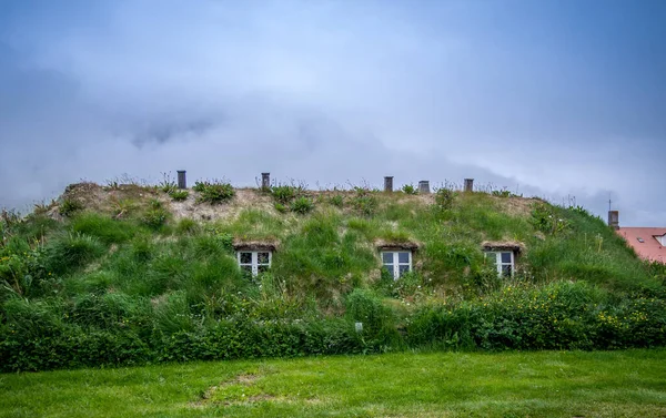 Casas Césped Tradicionales Islandia — Foto de Stock