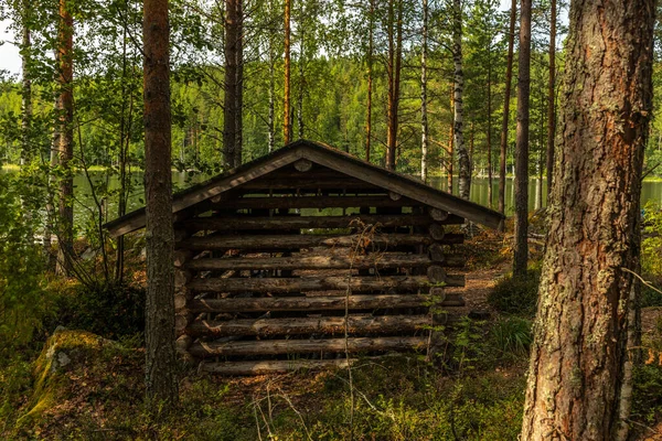 Aseos Hussi Finlandés Cabaña Los Campamentos Parque Nacional Kolovesi —  Fotos de Stock