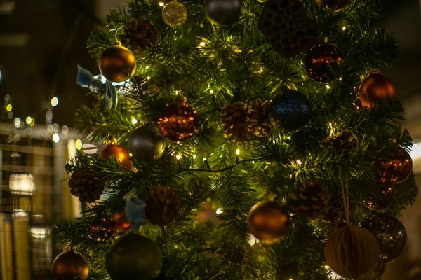 Bolhas Vidro Coloridas Outras Decorações Árvore Natal Londres — Fotografia de Stock
