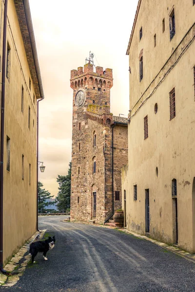 Pequeña Calle Medieval Típico Pequeño Pueblo Medieval Toscana —  Fotos de Stock