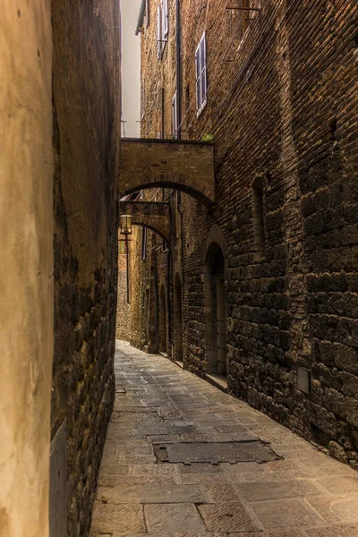 Pequeña Calle Medieval San Gimignano Toscana — Foto de Stock