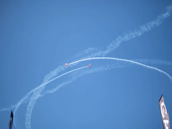 Lenzerheide Szwajcaria Września 2018 Pokazy Lotnicze Patrouille Suisse Alpach Szwajcarskich — Zdjęcie stockowe