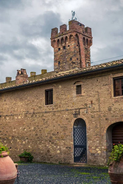 Pequeña Calle Medieval Típico Pequeño Pueblo Medieval Toscana —  Fotos de Stock