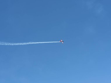 Lenzerheide, İsviçre - 8 Eylül 2018: İsviçre Alplerinde Patrouille Suisse hava gösterisi