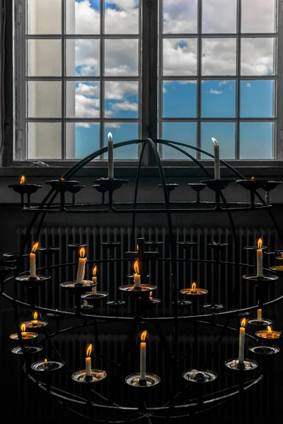 Velas Encendidas Iglesia Finlandia —  Fotos de Stock