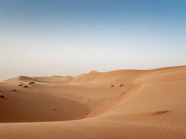 Dune Del Deserto Wahiba Sands Oman Tramonto Durante Tipica Tempesta — Foto Stock