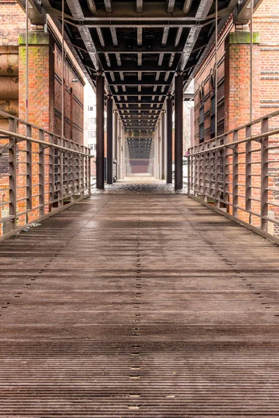 Sotto Ponte Industriale Amburgo Speicherstadt — Foto Stock