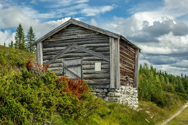 Cabaña Solitaria Valle Desierto Parque Nacional Rondane Noruega —  Fotos de Stock