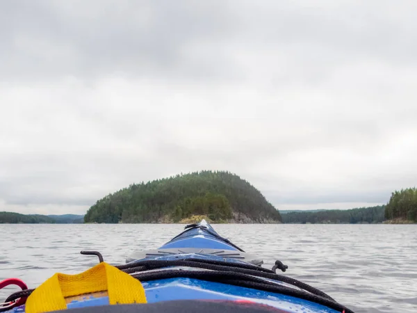 Kayaking Calm Saimaa Lake Finland — Stock Photo, Image