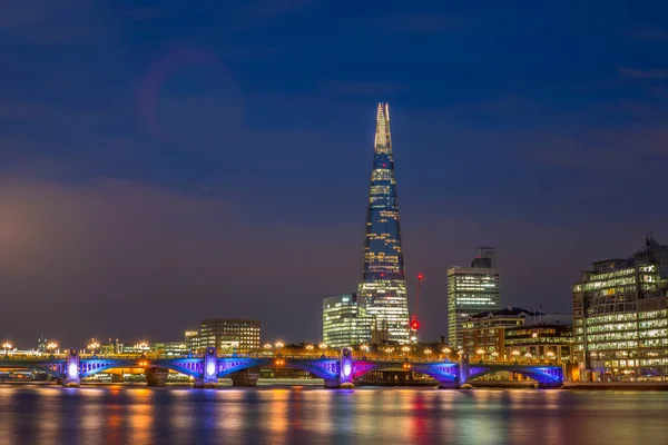 Luzes Coloridas Ponte Southwalk Londres Noite — Fotografia de Stock