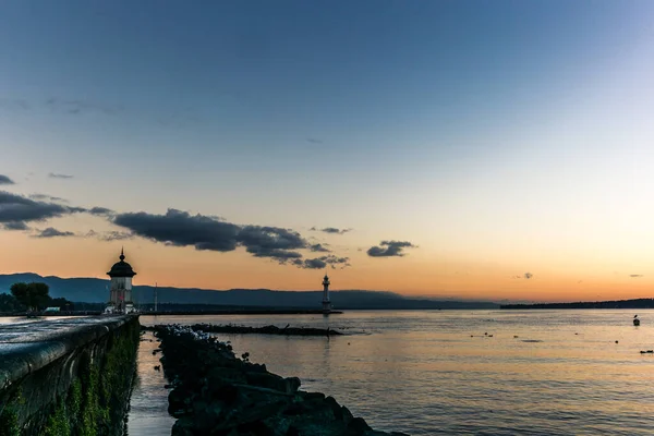 Farol Lago Genebra — Fotografia de Stock