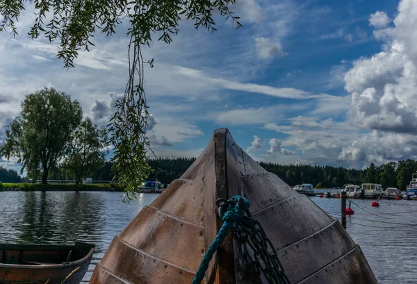 Velho Barco Madeira Savonlinna Costa Lago Saimaa Finlândia — Fotografia de Stock