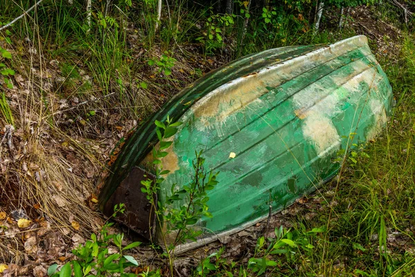 Altes Ruderboot Aus Holz Ufer Des Saimaa Sees Finnland — Stockfoto