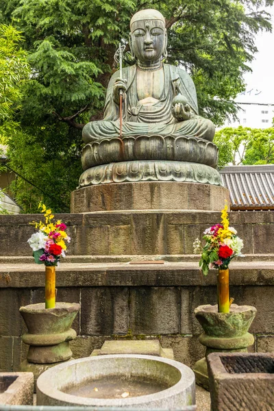 Statue Bouddha Pierre Dans Sanctuaire Shintoist Tokyo — Photo