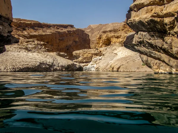 Água Fria Refrescante Oásis Wadi Bani Khalid Omã — Fotografia de Stock