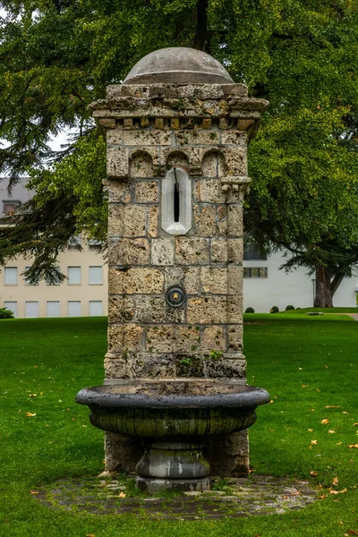 Ein Alter Brunnen Park Vevey Der Schweiz — Stockfoto