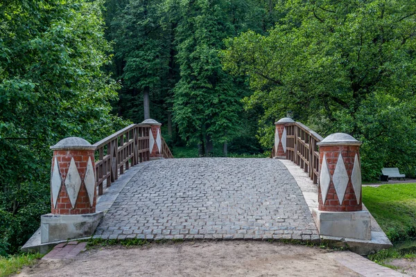 Pont Brique Dans Parc Tsaritsyno Moscou — Photo