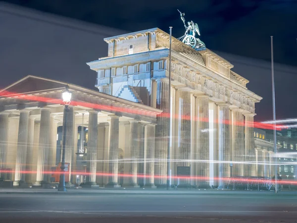 Amazing View Brandenburger Tor Car Lights — Stock Photo, Image