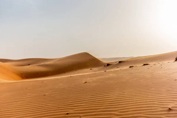 Dune Del Deserto Wahiba Sands Oman Tramonto Durante Tipica Tempesta — Foto Stock