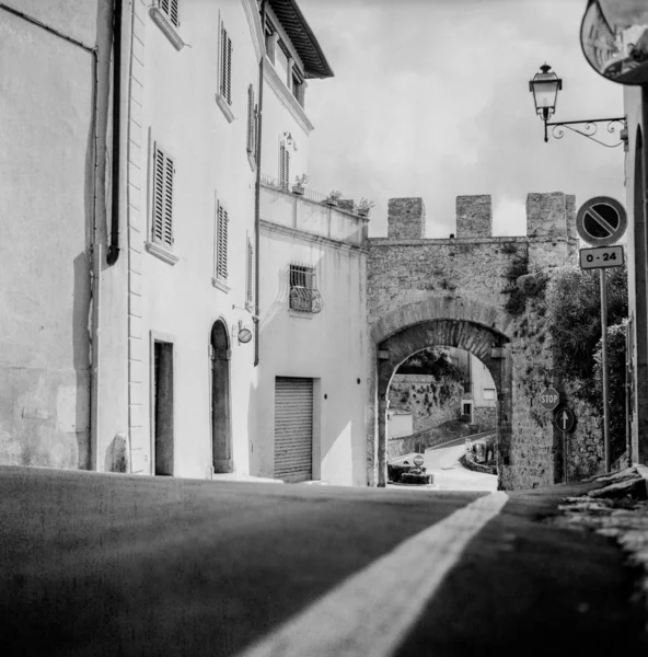 Antiche Stradine Del Borgo Medievale Massa Marittima Toscana Girate Con — Foto Stock