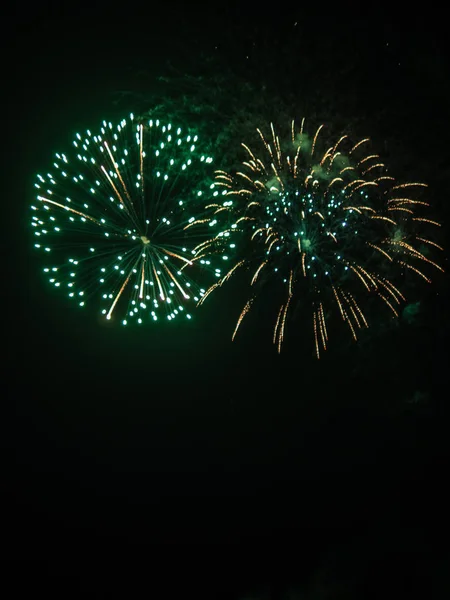 Schweizer Nationalfeiertag Buntes Feuerwerk Den Schweizer Bergen Bei Lenzerheide — Stockfoto