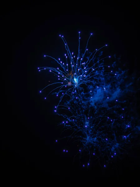 Swiss National Day colorful fireworks in the Swiss mountains near Lenzerheide