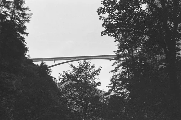 Bridge Overcoming Tamina Gorge Bad Ragaz Switzerland Summer Shot Analogue — Stock Photo, Image