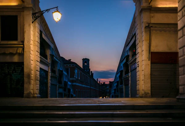 Vista Pôr Sol Sobre Palácio Veneza Partir Topo Ponte Rialto — Fotografia de Stock