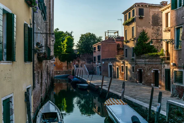 View Water Channels Bridges Old Palaces Venice Sunset — Stock Photo, Image