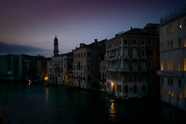 Vista Del Canal Grande Sus Palacios Venecia Atardecer Desde Puente — Foto de Stock