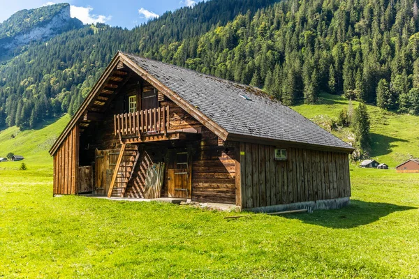 Caminho Que Conduz Lago Saemtisersee Uma Tarde Atrasada Verão Entre — Fotografia de Stock